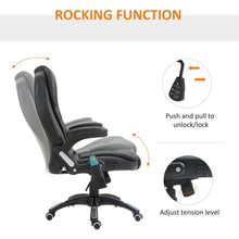 Load image into Gallery viewer, Executive Office Chair with Massage and Heat PU Leather Reclining Chair, Black

