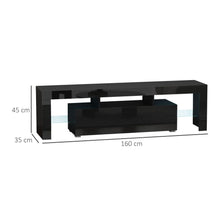 Load image into Gallery viewer, Futuristic HOMCOM High Gloss TV Stand with RGB LED Lights &amp; Remote Control
