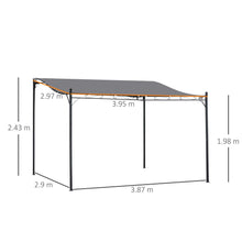 Load image into Gallery viewer, Elegant 4x3m Metal Wall Gazebo with Canopy – Stylish Outdoor Shade Solution

