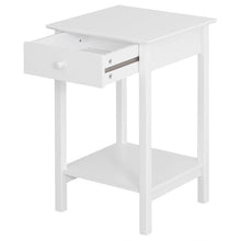 Load image into Gallery viewer, Elegant White Wooden Nightstand with Drawer &amp; Shelf – Versatile Home Storage
