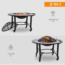 Load image into Gallery viewer, Versatile Mosaic Fire Pit Bowl: Portable Heater, BBQ Grill &amp; Elegant Outdoor Charm
