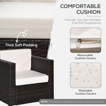 Load image into Gallery viewer, Cozy Rattan Garden Armchair - Fire-Resistant with Plush Cushions &amp; Supportive Design
