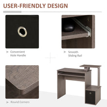 Load image into Gallery viewer, Stylish Grey Computer Desk with Storage Drawer &amp; Sliding Keyboard Tray
