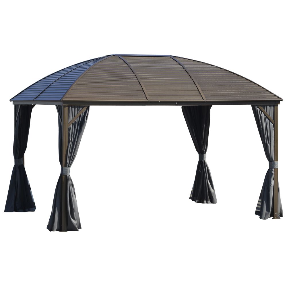 Durable 3x4m Hardtop Gazebo with Privacy Curtains & Mosquito Netting