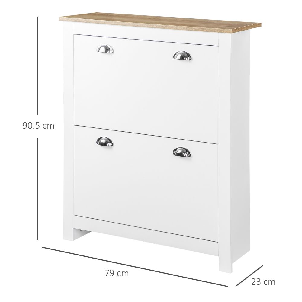 Elegant Narrow 2-Drawer Shoe Cabinet - Space-Saving Storage Solution!