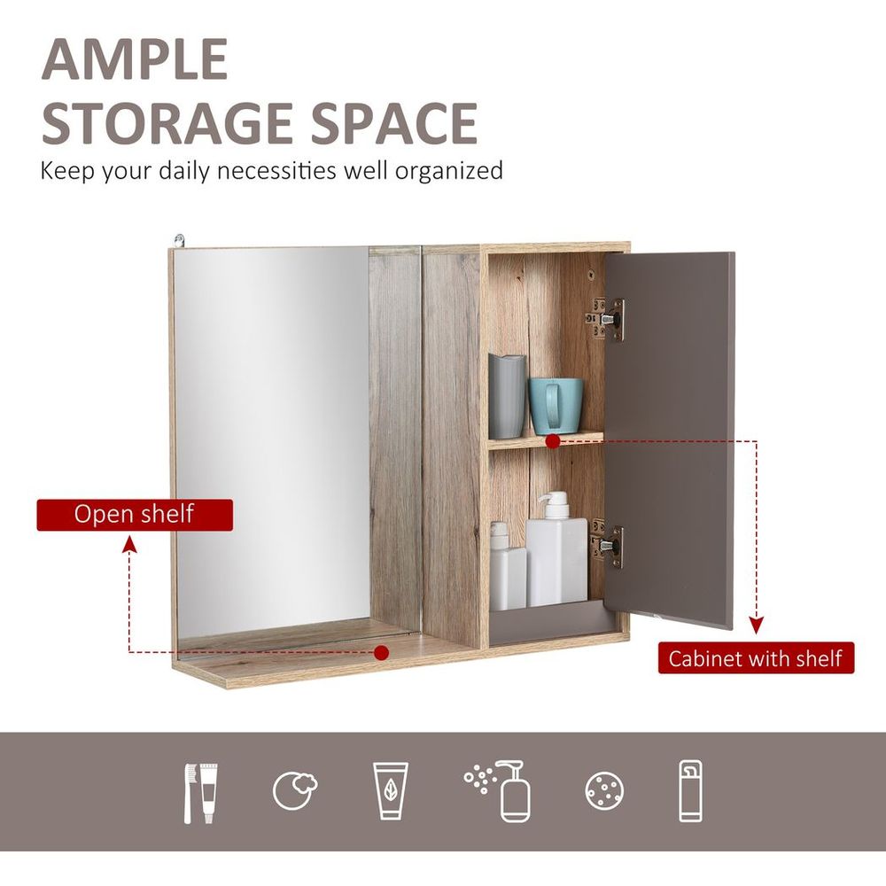 Elegant Wall-Mounted Bathroom Cabinet with Mirror & Adjustable Storage Shelf