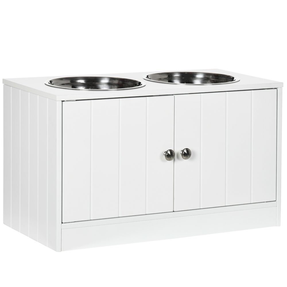 Elevated Dog Feeding Station with Storage - Stylish Comfort for Large Breeds