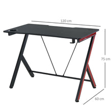 Load image into Gallery viewer, Gaming Computer Desk Writing Table Curved Front w/ Headphone Hook

