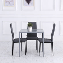 Load image into Gallery viewer, Chic Compact Square Dining Table with Glass Top &amp; Sturdy Metal Frame
