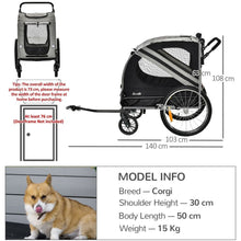 Load image into Gallery viewer, Transformative 2-in-1 Dog Bike Trailer &amp; Stroller - Safety meets Adventure!
