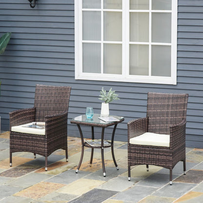 Stylish 2-Seater Outdoor Rattan Chair Set with Cushions & Armrests