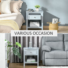 Load image into Gallery viewer, Stylish Grey Boxy Nightstand with Drawer - Modern Bedside Table for Essentials
