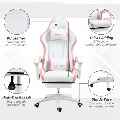 Vinsetto Pink Racing Gaming Chair: Recline, Relax, Game On!