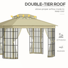 Load image into Gallery viewer, Elegant 3.7x3m Patio Gazebo with Mosquito Net &amp; Sturdy Metal Frame - Beige Bliss
