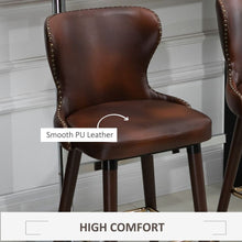 Load image into Gallery viewer, Elegant Retro Brown Bar Stool Set – PU Leather Luxury Comfort for Your Home
