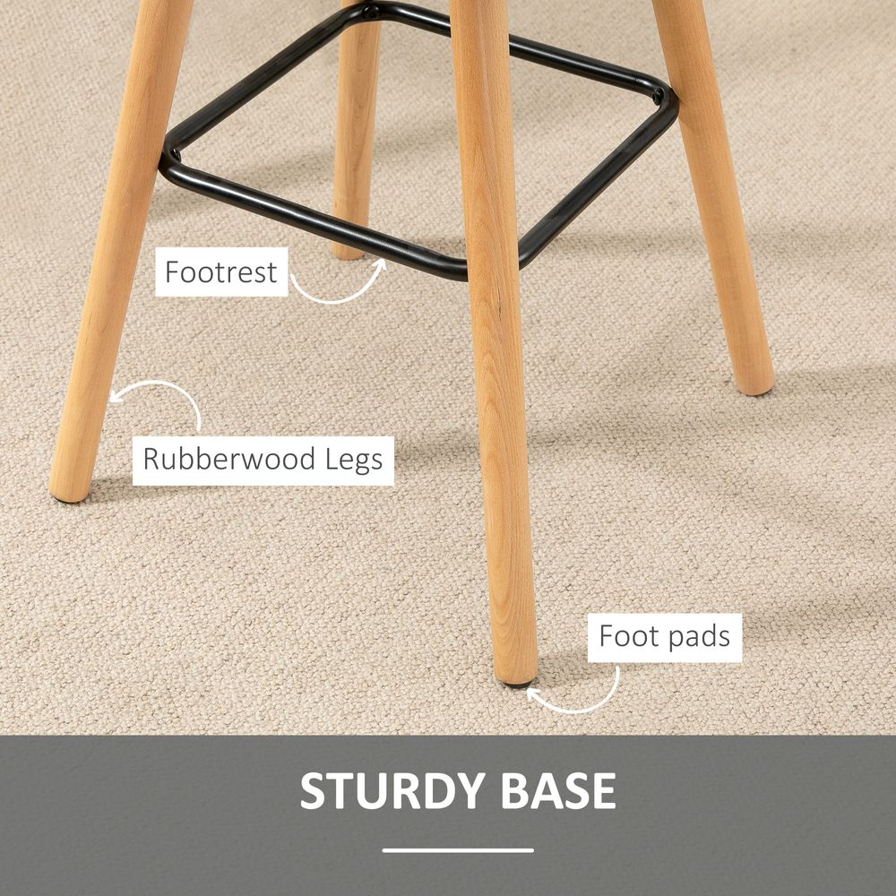 Elegant Grey Armless Bar Stool Set of 2 - Tufted Comfort for Your Kitchen!