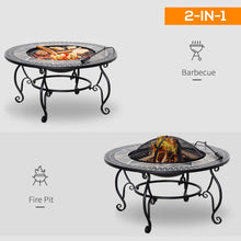Load image into Gallery viewer, Versatile 3-in-1 Outdoor Fire Pit &amp; BBQ Grill: Warmth, Cooking, Elegance
