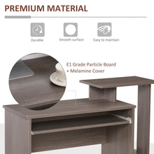 Load image into Gallery viewer, Stylish Grey Computer Desk with Storage Drawer &amp; Sliding Keyboard Tray
