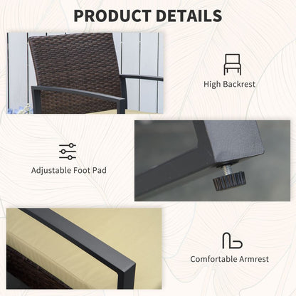 Elegant 3-Piece Rattan Bistro Set - Stylish Patio Chairs & Glass Top Table