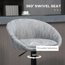 Load image into Gallery viewer, Modern Adjustable Swivel Bar Stools Set of 2 with Footrest - Light Grey
