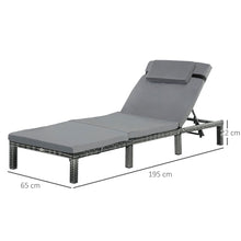 Load image into Gallery viewer, Luxury Grey Rattan Outdoor Sun Lounger Recliner - Stylish &amp; Versatile Comfort

