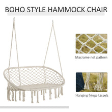 Load image into Gallery viewer, Elegant Boho Double Hammock Chair – Stylish Macrame Swing with Metal Frame
