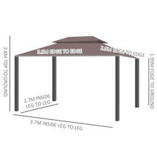 Load image into Gallery viewer, Premium 4m x 3m Metal Frame Gazebo with Mesh Curtains &amp; Ground Stakes
