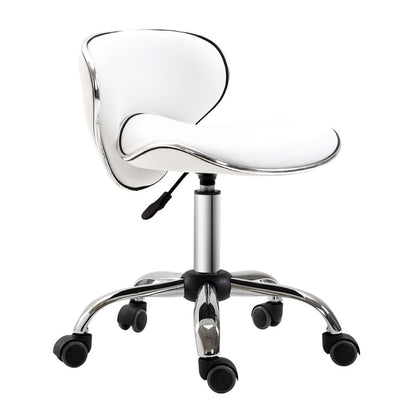 Elegant Rolling Salon Technician Stool with Comfort Cushion & Stylish Chrome Base