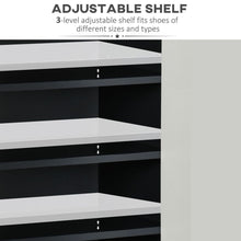 Load image into Gallery viewer, Glossy-Matte Modern Shoe Cupboard with Adjustable Shelves &amp; Open Display Space
