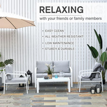 Load image into Gallery viewer, Outsunny 4-Piece Outdoor Rattan Dining Set - Elegant Comfort for Gatherings
