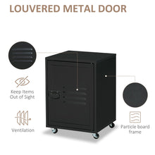 Load image into Gallery viewer, Industrial Chic Rolling Bedside Table with Adjustable Storage and Metal Door
