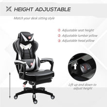 Load image into Gallery viewer, Ergonomic Reclining Gaming Chair with Footrest - Stylish White Office Comfort
