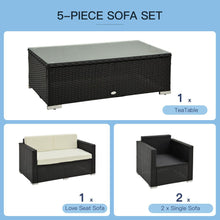 Load image into Gallery viewer, Modern 4-Piece Rattan Sectional Sofa Set for Stylish Outdoor Relaxation
