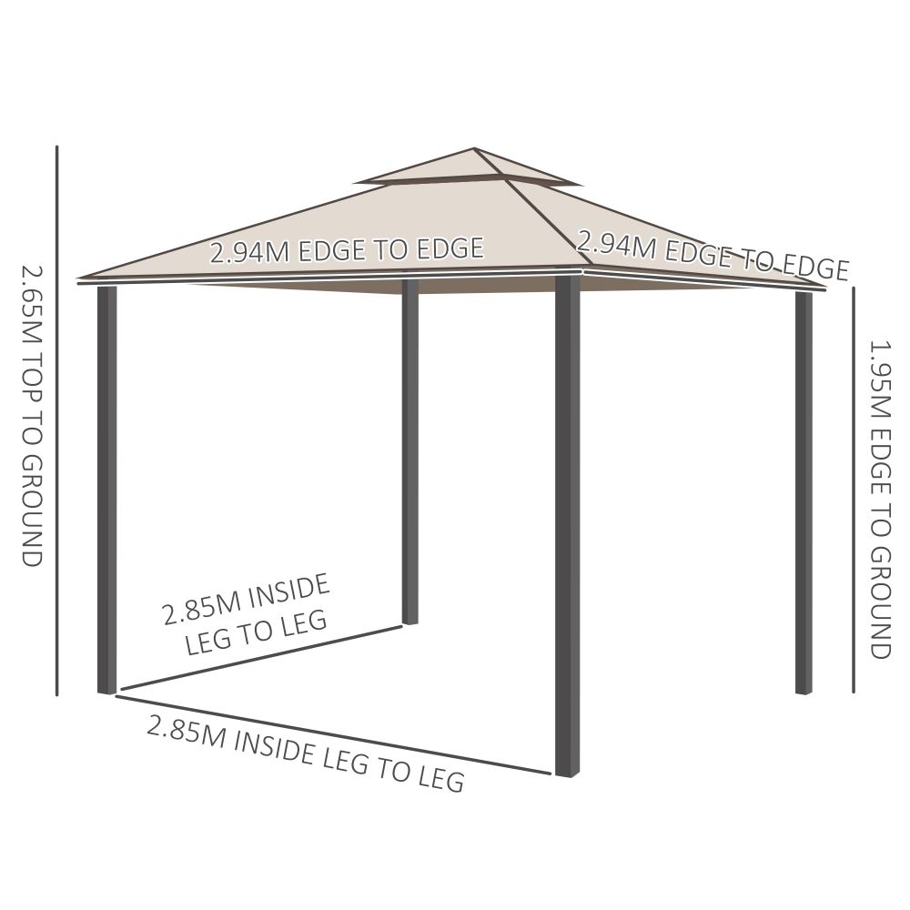 Outsunny 2-Tier Outdoor Gazebo with Netting – Elegant UV Protection & Durability