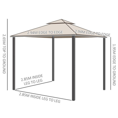 Outsunny 2-Tier Outdoor Gazebo with Netting – Elegant UV Protection & Durability