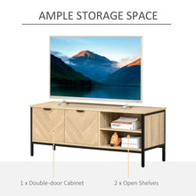 Load image into Gallery viewer, HOMCOM Adjustable Double Door TV Cabinet - Modern Natural Wood Finish
