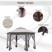 Load image into Gallery viewer, Outsunny 4x4m Metal Frame 2-Tier Gazebo with Mesh Curtains for Ultimate Comfort
