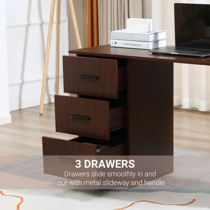 HOMCOM Modern Storage Desk: Stylish Writing & Study Table for Home Office