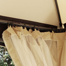 Load image into Gallery viewer, Elegant 4x3m Double Tier Patio Gazebo with Removable Netting in Khaki
