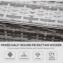 Load image into Gallery viewer, Luxurious 6-Seater Half Round Grey Rattan Sofa Set with Cozy Cushions
