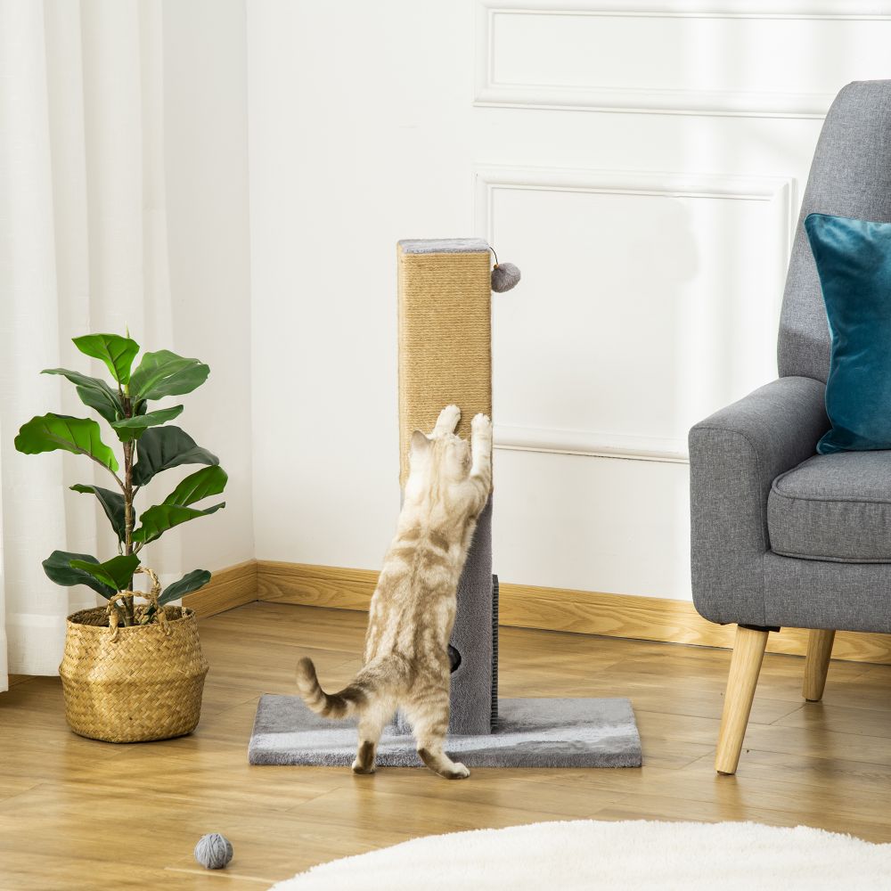 Ultimate Cat Scratching Post & Activity Centre - 79cm Grey Climber with Toys
