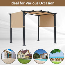 Load image into Gallery viewer, Adjustable Khaki Retractable Pergola Gazebo – Ultimate Outdoor Sun Control
