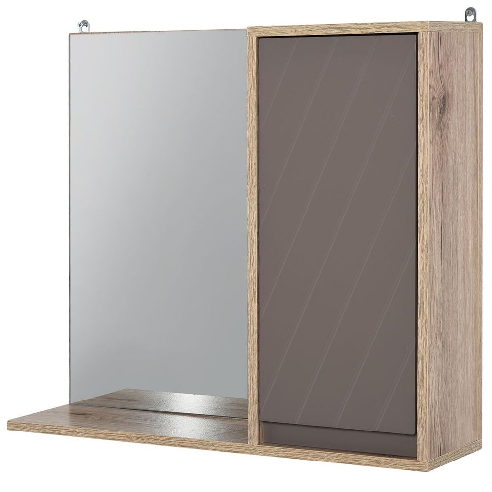 Elegant Wall-Mounted Bathroom Cabinet with Mirror & Adjustable Storage Shelf