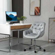 Load image into Gallery viewer, Velvet Home Office Chair Comfy Desk Chair w/ Adjustable Height Armrest Grey
