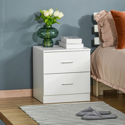 Elegant 2-Drawer Nightstand - Chic Bedside Table for Smart Storage Solutions