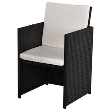Load image into Gallery viewer, Luxury 11-PC Black Rattan Dining Set: Modern Comfort Meets Stylish Design
