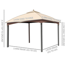 Load image into Gallery viewer, Elegant 4x3m Double Tier Patio Gazebo with Removable Netting in Khaki
