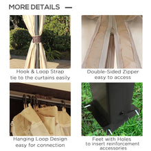 Load image into Gallery viewer, Elegant 4x3m Double Tier Patio Gazebo with Removable Netting in Khaki
