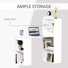 Load image into Gallery viewer, Modern White Computer Desk with Bookshelf – Stylish &amp; Space-Saving Workstation
