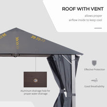 Load image into Gallery viewer, Spacious 2.6m Wood Grain Gazebo with Mesh Curtains - Elegant Sun Shelter
